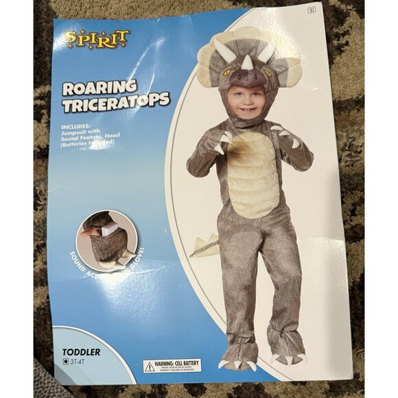 Spirit Halloween Roaring Triceratops Costume 3-4T Noise Features Dinosaur - Picture 1 of 5
